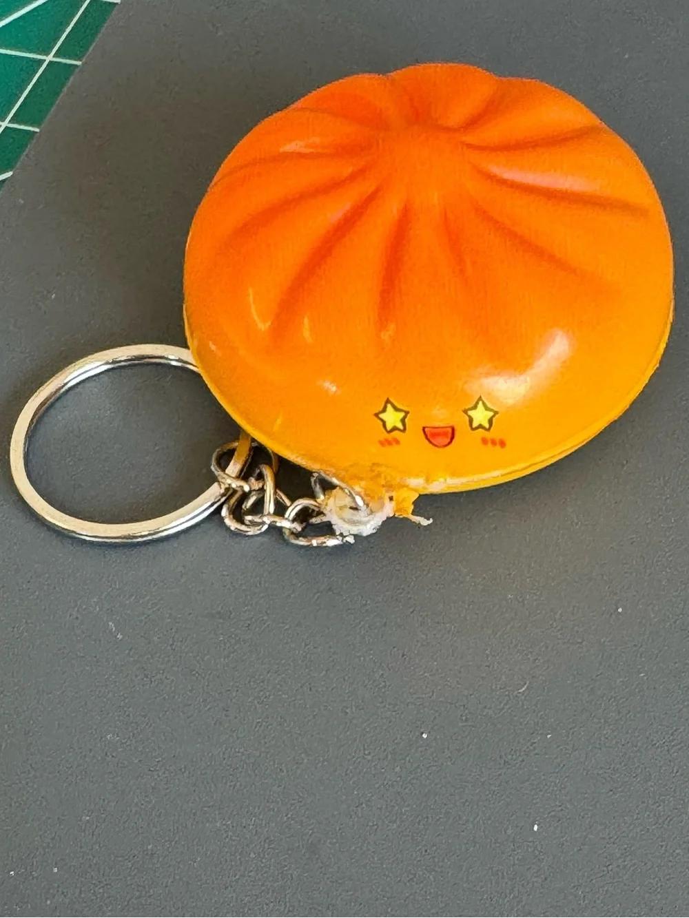 Brand New Cute Star-Eyed Orange Dumpling Squishy Bun Keychain Bag Charm